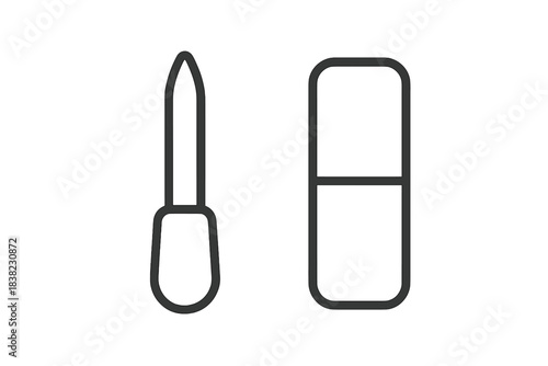 Set of essential manicure tools icons for nail care routines