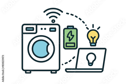 Smart home appliance energy management system connectivity concept