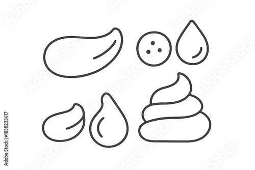 Line icons set of food ingredients and digestive waste symbols