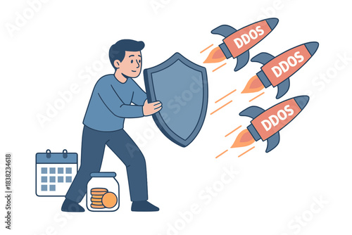 Man defends against incoming distributed denial of service attack rockets