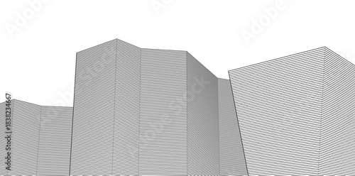 Fototapeta Naklejka Na Ścianę i Meble -  ​​abstract architecture 3d illustration background	
