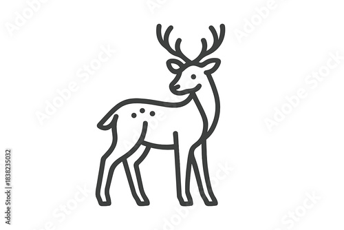 Outline icon of a standing deer with prominent antlers