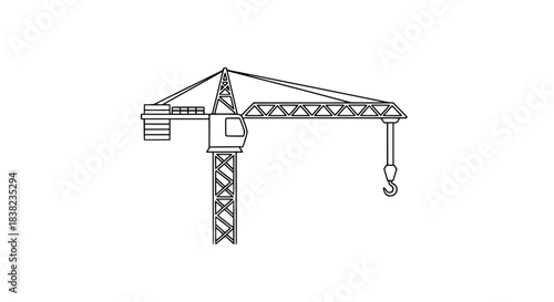 Outline Thin Line Crane Icon