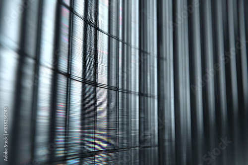 Wallpaper Mural Abstract lines and light play on metallic blinds Torontodigital.ca