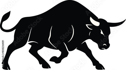 bull on white background