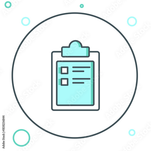 Line Sport training program or fitness plan icon isolated on white background. Colorful outline concept. Vector