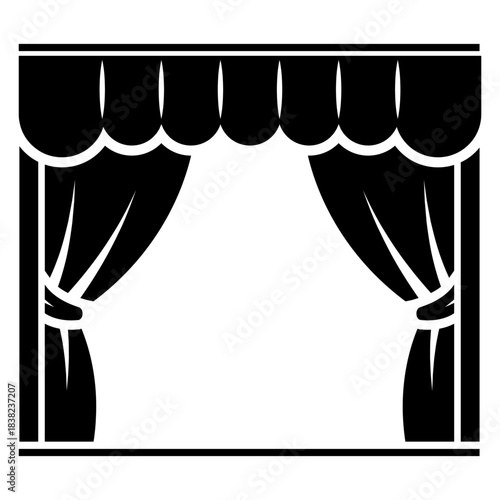 vector illustration of a theater curtain to opening and closing the show