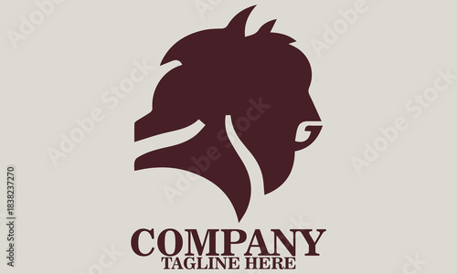Bison head icon. bison head vector illustration, bison head logo design, bison head in minimal geometric line-art form