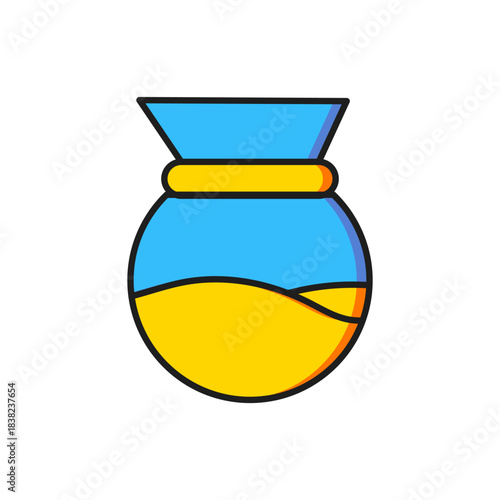 Color Pour over coffee maker icon isolated on white background. Alternative methods of brewing coffee. Coffee culture. Flat filled outline style with shadow. Vector