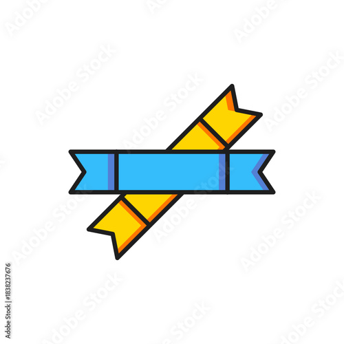 Color Sugar stick packets icon isolated on white background. Blank individual package for bulk food products as coffee, salt, spices. Flat filled outline style with shadow. Vector