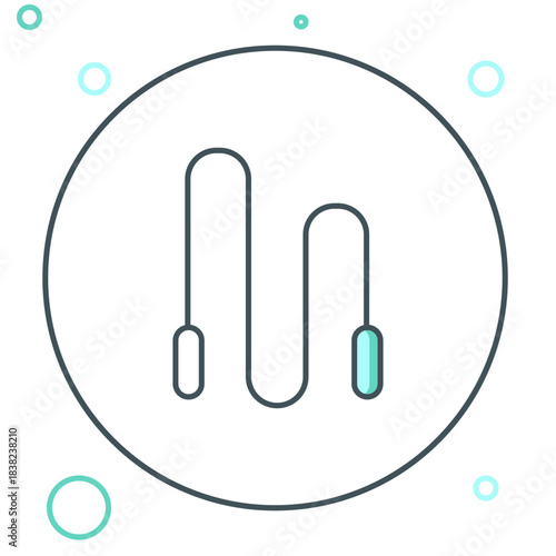Line Jump rope icon isolated on white background. Skipping rope. Sport equipment. Colorful outline concept. Vector