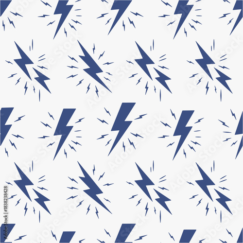 Dynamic lightning bolt energy seamless pattern.