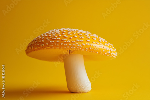 yellow mushroom on yellow background