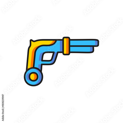 Color Vintage pistols icon isolated on white background. Ancient weapon. Flat filled outline style with shadow. Vector