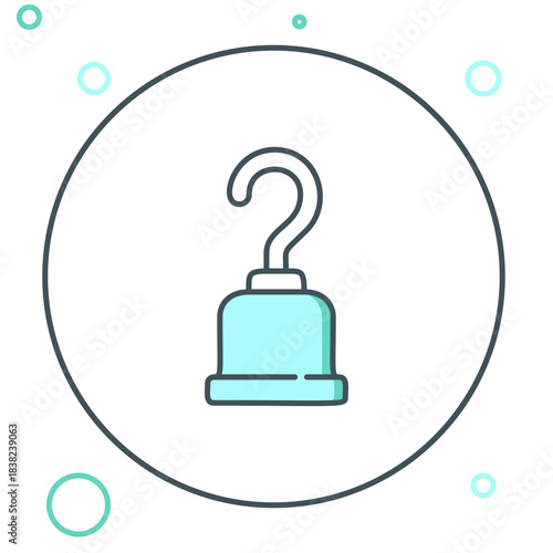 Line Pirate hook icon isolated on white background. Colorful outline concept. Vector