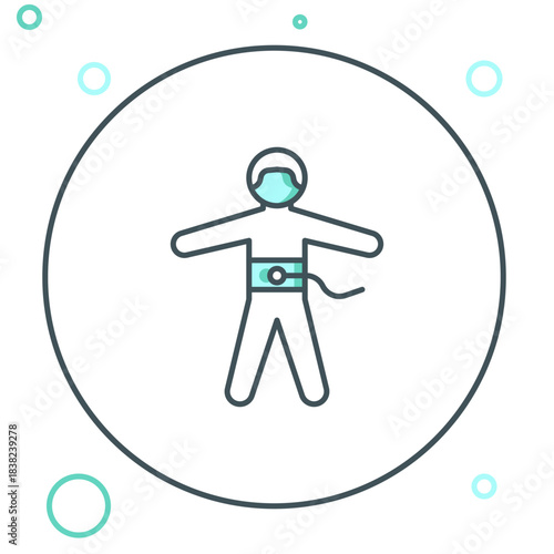 Line Bungee jumping icon isolated on white background. Colorful outline concept. Vector