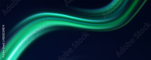 Neon stripes in the form of drill, turns and swirl. Speed of light concept background. Abstract background rotational border lines.
