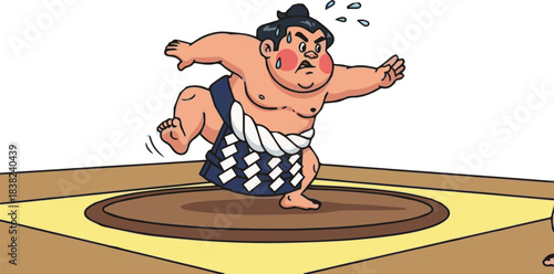 Sumo Wrestling Action Illustration