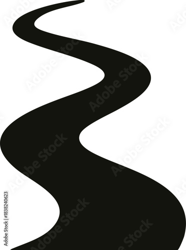 winding road on white background vector illustration