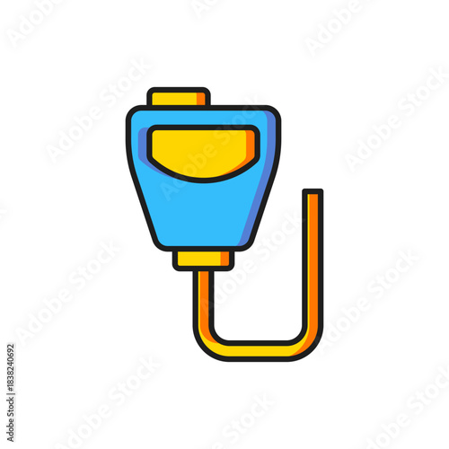 Color Walkie talkie icon isolated on white background. Portable radio transmitter icon. Radio transceiver sign. Flat filled outline style with shadow. Vector