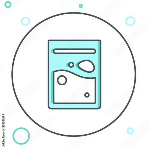 Line Plastic bag of drug icon isolated on white background. Health danger. Colorful outline concept. Vector