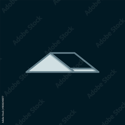Line Skate park icon isolated on black background. Set of ramp, roller, stairs for a skatepark. Extreme sport. Flat filled outline style with shadow. Vector