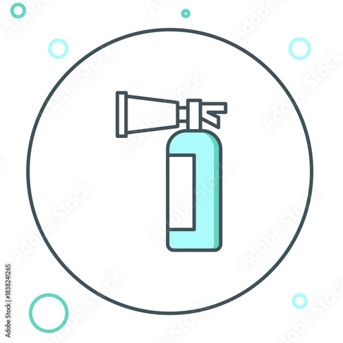 Line Fire extinguisher icon isolated on white background. Colorful outline concept. Vector