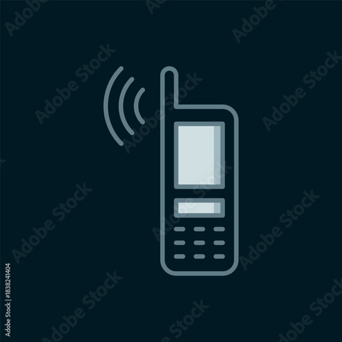Line Smartphone with free wi-fi wireless connection icon isolated on black background. Wireless technology, wi-fi connection, wireless network. Flat filled outline style with shadow. Vector