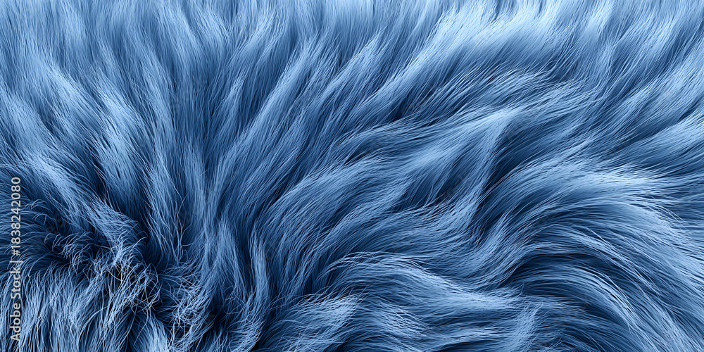 Obraz premium A close-up of soft, flowing blue fur with intricate textures, showcasing a serene and calming aesthetic ideal for various uses.