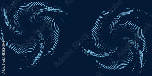 Flowing dot particles wave curve pattern blue and green gradient light isolated vector music old nice neutral