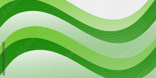 Abstract White and Green wave wide background texture, soft, header, modern neutral good soft