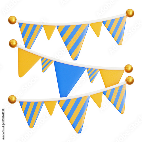 Colorful Flags 3d Illustration