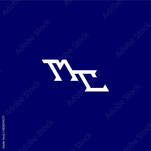 monogram modern logo initial esport concept design MC minimalist techno style letter