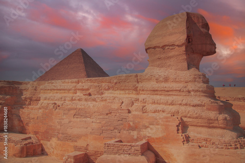 Sphinx of the Egyptian pyramids in Giza