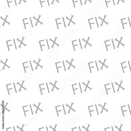 Fix word seamless pattern isolated on white background