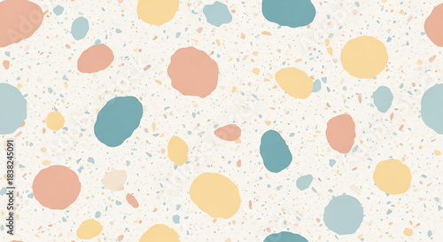Pastel terrazzo seamless pattern background with retro style, vibrant colors, and vintage charm