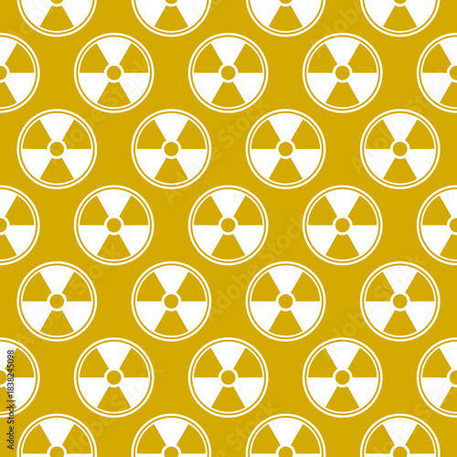 Radiation sign seamless pattern isolated on color background