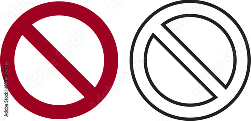 no sign icon set vector 