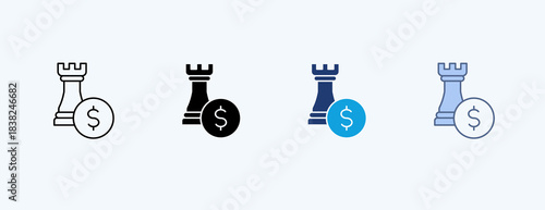 Financial Strategy Multiple Icon Illustration Vector