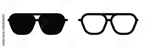 glasses vector icon, eyeglass sign, sunglasses sign and symbol