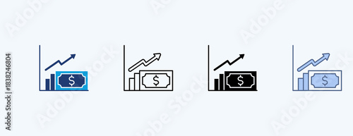 Money Market Multiple Icon Illustration Vector