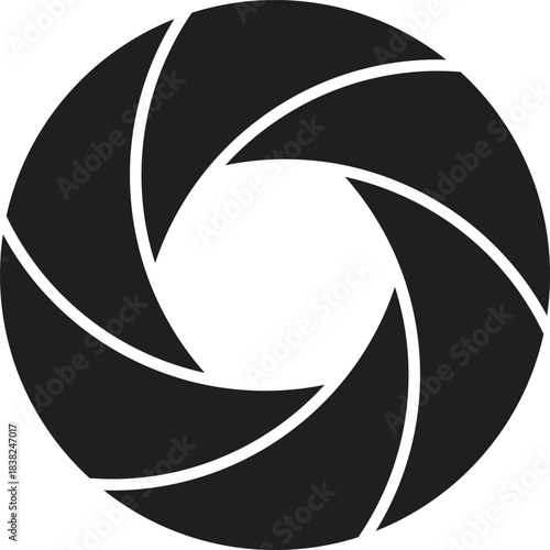 Camera Shutter Blade Icon for Photography, Optics, and Visual Media Design