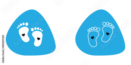 Baby Feet new born. Kids or baby feet and foot steps vector baby feet boy or girl sign. EPS 10