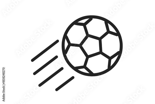 Dynamic soccer ball icon showing fast movement with motion trails
