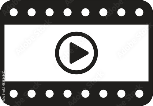 Filmstrip Play Icon for Video, Media, and Streaming Interfaces