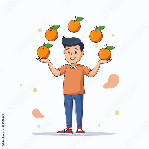 Juggler With Oranges Illustration