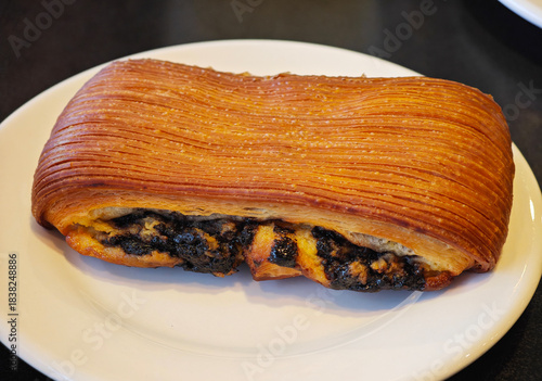 a piece of chocolate pastry