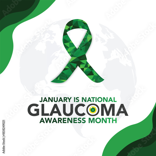 Glaucoma awareness month is observed every year in January, is a group of eye conditions that damage the optic nerve, the health of which is vital for good vision. Vector illustration	