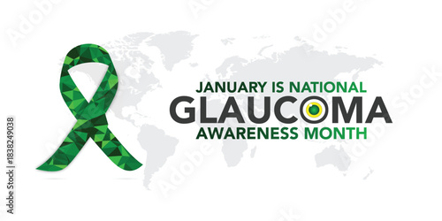 Glaucoma awareness month is observed every year in January, is a group of eye conditions that damage the optic nerve, the health of which is vital for good vision. Vector illustration	