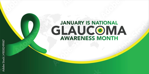 Glaucoma awareness month is observed every year in January, is a group of eye conditions that damage the optic nerve, the health of which is vital for good vision. Vector illustration	